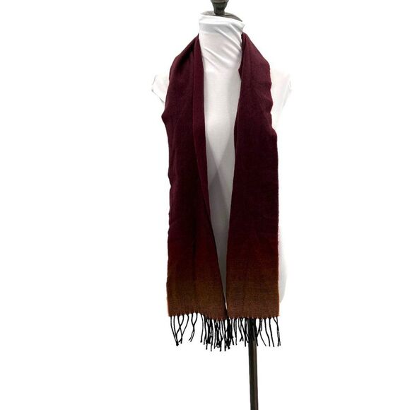 Cashmere Red/Orange Ombre Scarf Made in Scotland Scottish 100% Cashmere Unisex - Picture 4 of 16